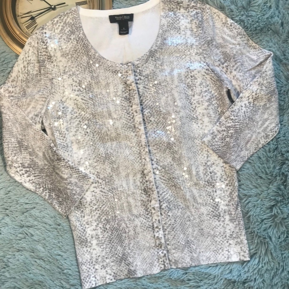White House Black Market Sequin Cardigan Small